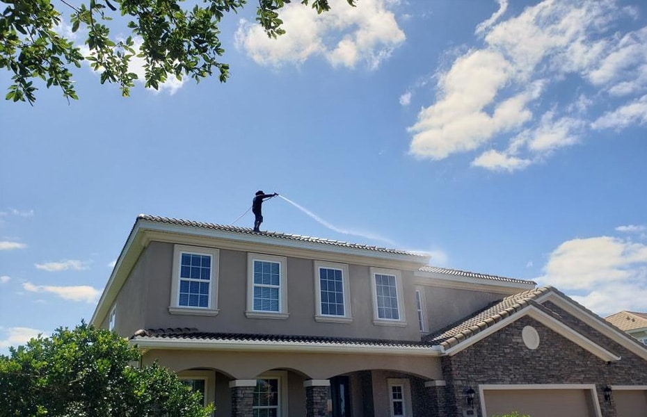JBC team at work pressure washing in Orlando FL
